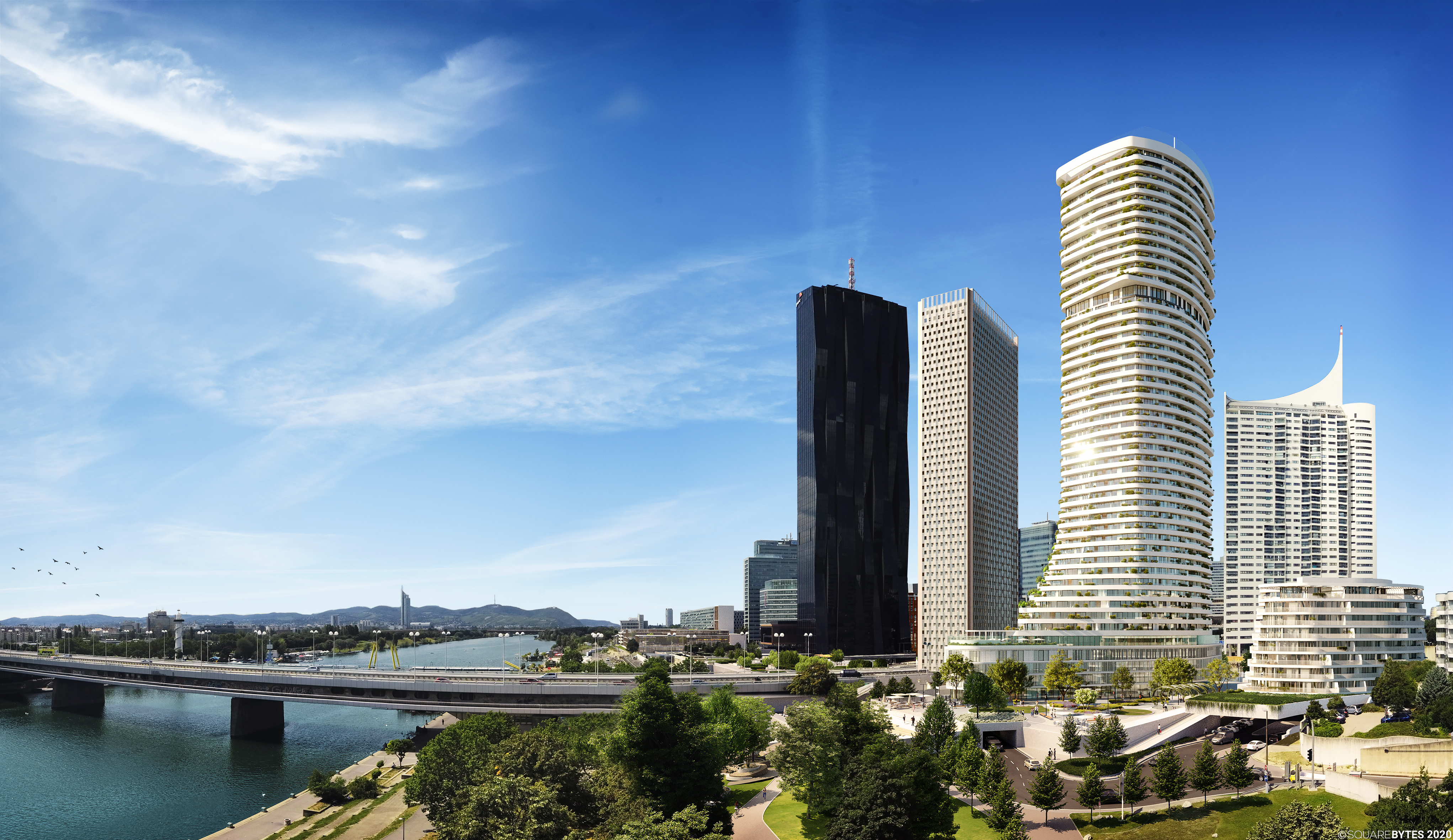 Danube Flats – Austria's tallest residential tower as a 3D masterpiece